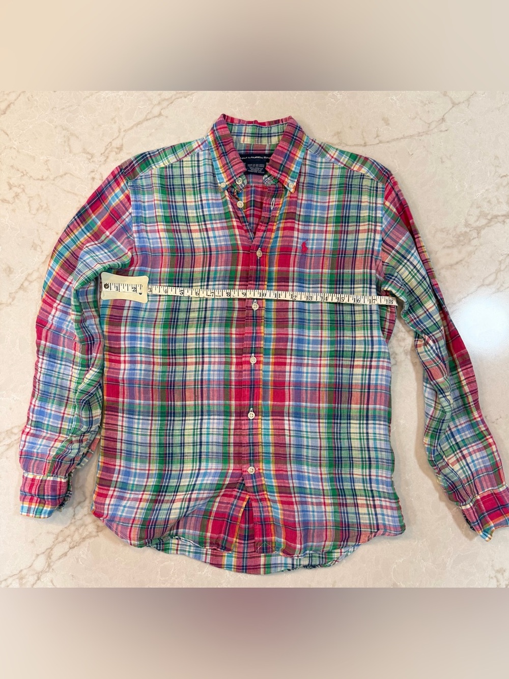 Women’s Polo by Ralph Lauren Pink Green Blue Plaid Button-Down Shirt